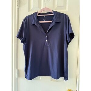 Renwick Women's Performance Polo Shirt‎ XL Navy Blue Golf Top Made in Peru
